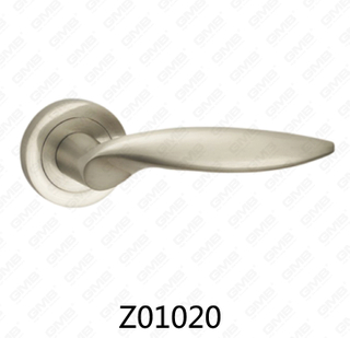 Zamak Zinc Alloy Aluminum Rosette Door Handle with Round Rosette (Z01020)