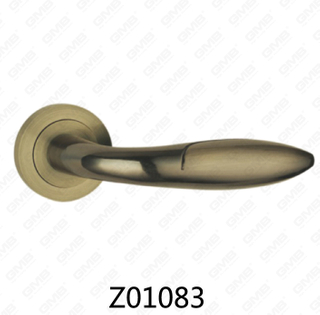 Zamak Zinc Alloy Aluminum Rosette Door Handle with Round Rosette (Z01083)