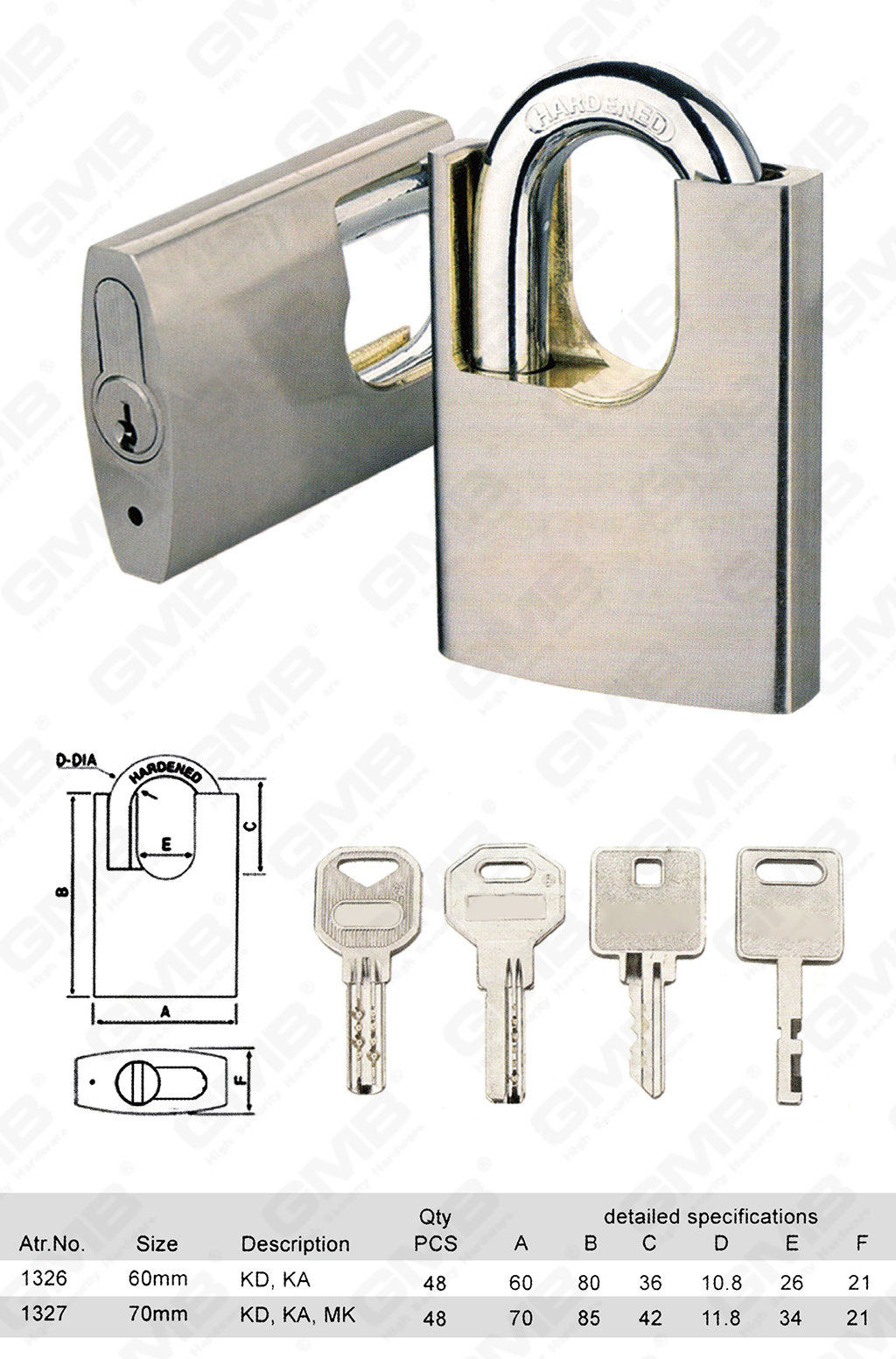 挂锁网站图3_【132】BRASS PADLOCK WITH SHACKLE PROTECTED (interchangeable cylinder)-30