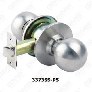 ANSI Standard Cylinder knob removable for rekeying or replacement Cylindrical Knob Lock (3373SS-PS)
