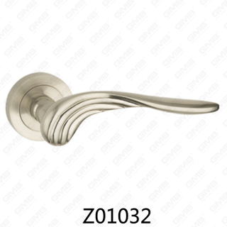 Zamak Zinc Alloy Aluminum Rosette Door Handle with Round Rosette (Z01032)