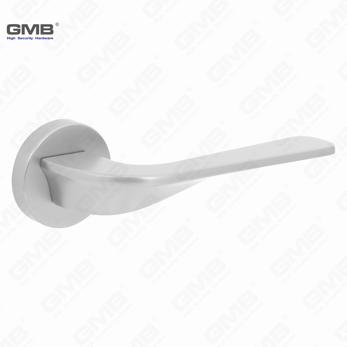 Modern Simple Solid Zinc Alloy Split Door Lock Handle on Round Rosette（Z062402）