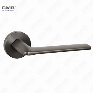 Modern Simple Solid Zinc Alloy Split Door Lock Handle on Round Rosette（Z062408）