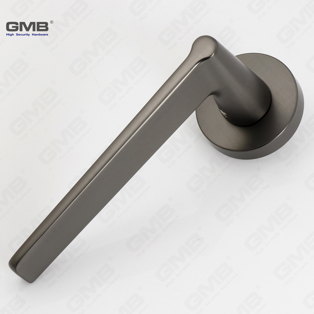Modern Simple Solid Zinc Alloy Split Door Lock Handle on Round Rosette（Z062403）