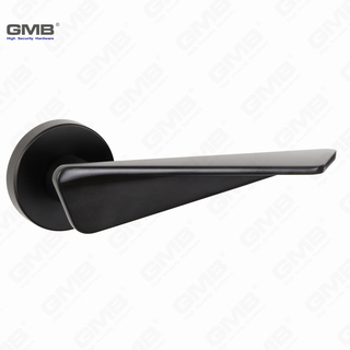 Modern Simple Solid Zinc Alloy Split Door Lock Handle on Round Rosette（Z062415）