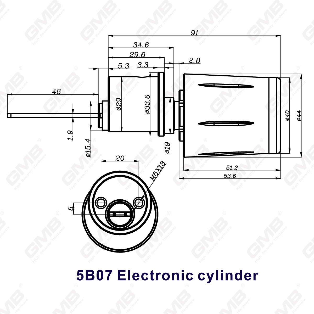 High Security Multi-Unlocking Ways IP67 WiFi Digital Adjustable Modular Profile Smart Electronic Door Lock Cylinder (5B07)