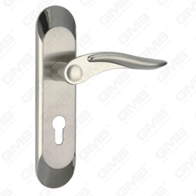 Door Handle Pull Wooden Door Hardware Handle Lock Door Handle on Plate for Mortise Lockset by Zinc Alloy or Steel Door Plate Handle (CM592-C23K)