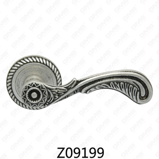 Zamak Zinc Alloy Aluminum Rosette Door Handle with Round Rosette (Z09199)