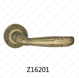 Zamak Zinc Alloy Aluminum Rosette Door Handle with Round Rosette (Z16201)