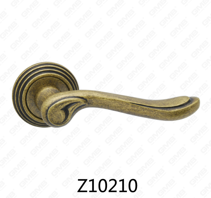Zamak Zinc Alloy Aluminum Rosette Door Handle with Round Rosette (Z10210)