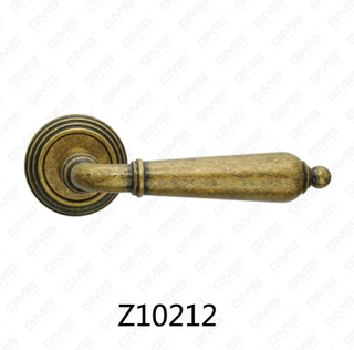 Zamak Zinc Alloy Aluminum Rosette Door Handle with Round Rosette (Z10212)