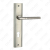 Door Handle Pull Wooden Door Hardware Handle Lock Door Handle on Plate for Mortise Lockset by Zinc Alloy or Steel Door Plate Handle (L204-Z25-K)