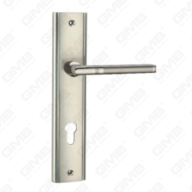 Door Handle Pull Wooden Door Hardware Handle Lock Door Handle on Plate for Mortise Lockset by Zinc Alloy or Steel Door Plate Handle (L204-Z25-K)
