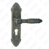 Door Handle Pull Wooden Door Hardware Handle Lock Door Handle on Plate for Mortise Lockset by Zinc Alloy or Steel Door Plate Handle (E619-E08-DAB)