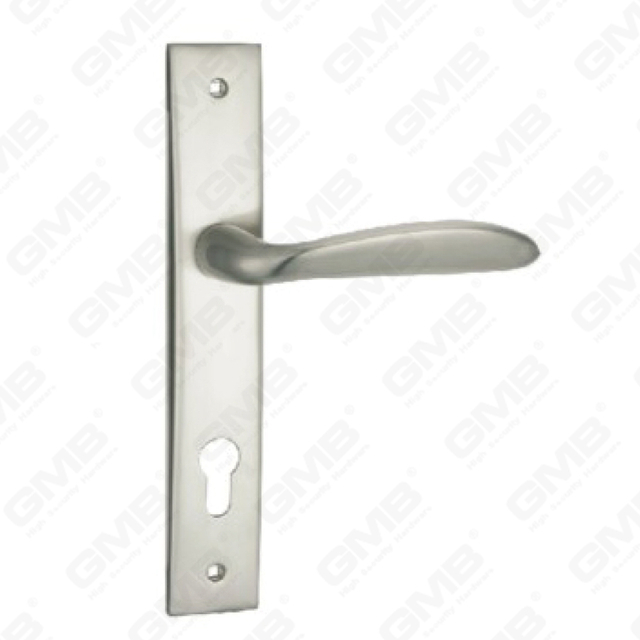 Door Handle Pull Wooden Door Hardware Handle Lock Door Handle on Plate for Mortise Lockset by Zinc Alloy or Steel Door Plate Handle (L841-56-N)