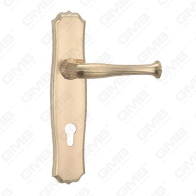 Door Handle Pull Wooden Door Hardware Handle Lock Door Handle on Plate for Mortise Lockset by Zinc Alloy or Steel Door Plate Handle (ZL967-C115-GSB)