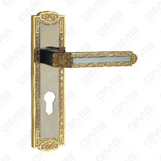 Door Handle Pull Wooden Door Hardware Handle Lock Door Handle on Plate for Mortise Lockset by Zinc Alloy or Steel Door Plate Handle (TM401531-HG)