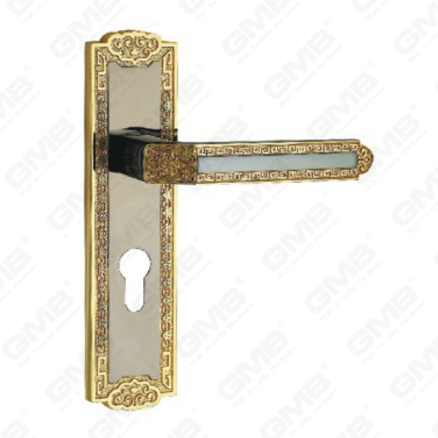 Door Handle Pull Wooden Door Hardware Handle Lock Door Handle on Plate for Mortise Lockset by Zinc Alloy or Steel Door Plate Handle (TM401531-HG)