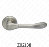 Zamak Zinc Alloy Aluminum Rosette Door Handle with Round Rosette (Z02138)