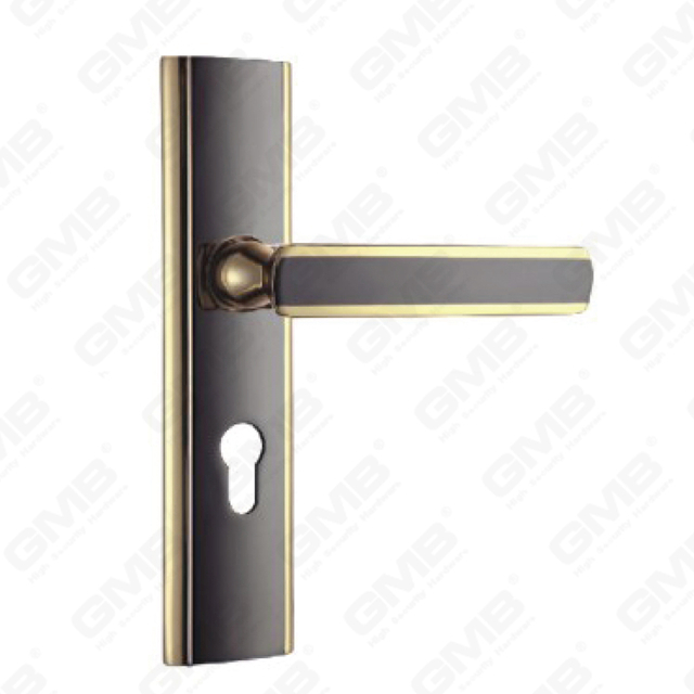 Door Handle Pull Wooden Door Hardware Handle Lock Door Handle on Plate for Mortise Lockset by Zinc Alloy or Steel Door Plate Handle (ZM58773-HG)