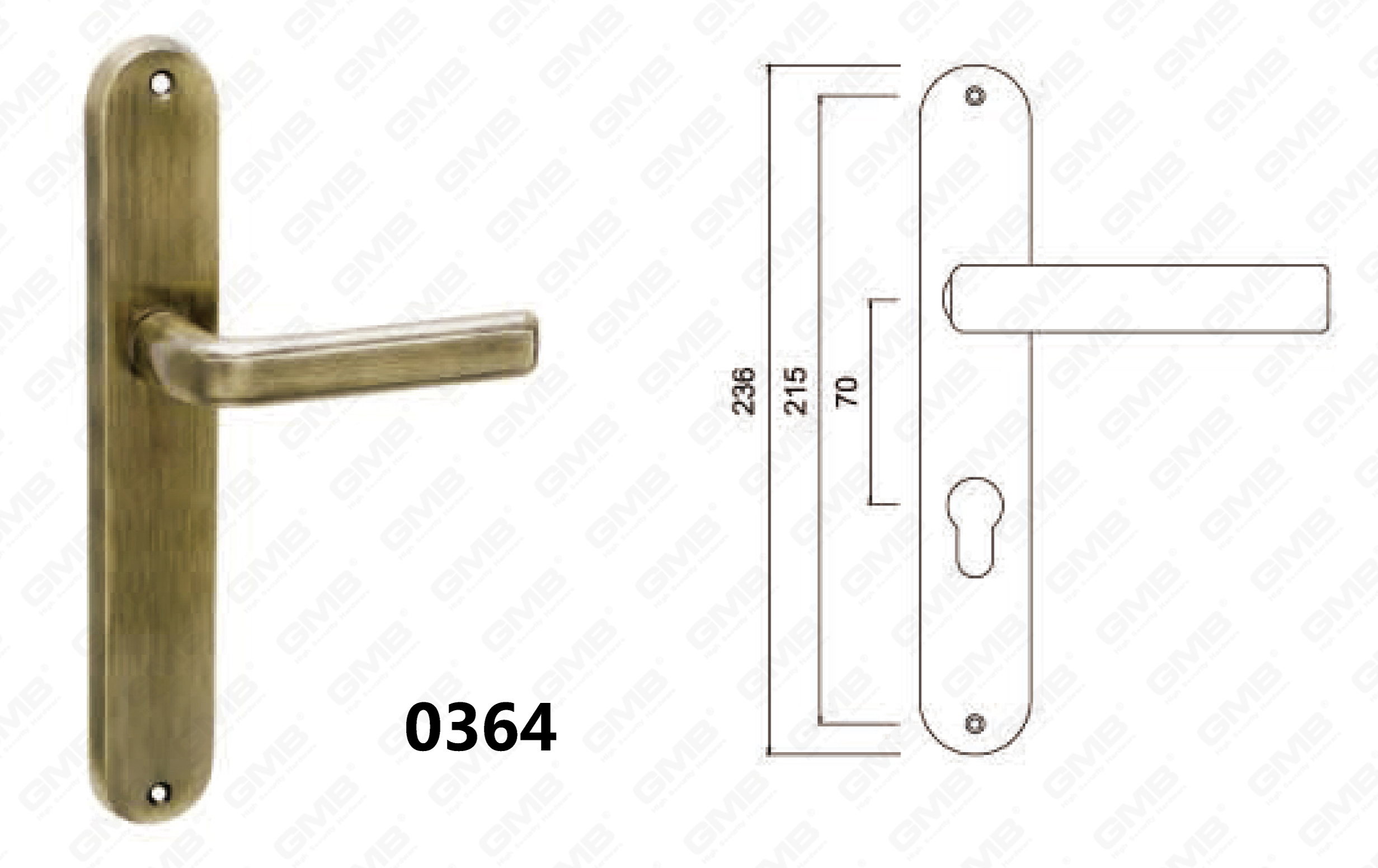 Door Handle Pull Wooden Door Hardware Handle Lock Door Handle on Plate