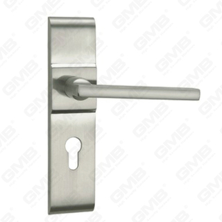 Door Handle Pull Wooden Door Hardware Handle Lock Door Handle on Plate for Mortise Lockset by Zinc Alloy or Steel Door Plate Handle (CM573-C25-N)