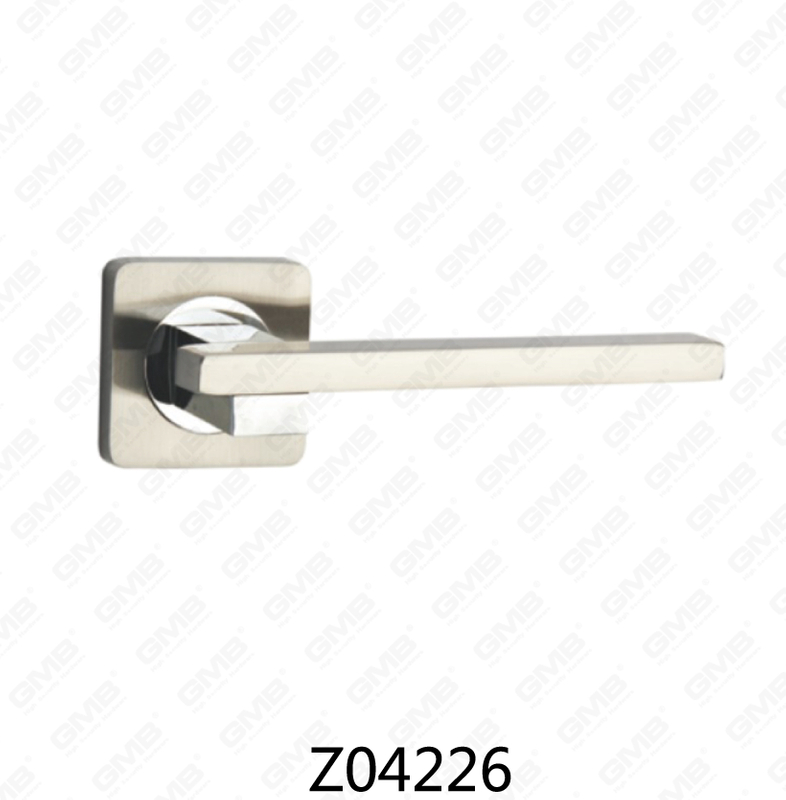Zamak Zinc Alloy Aluminum Rosette Door Handle with Round Rosette (Z04226)