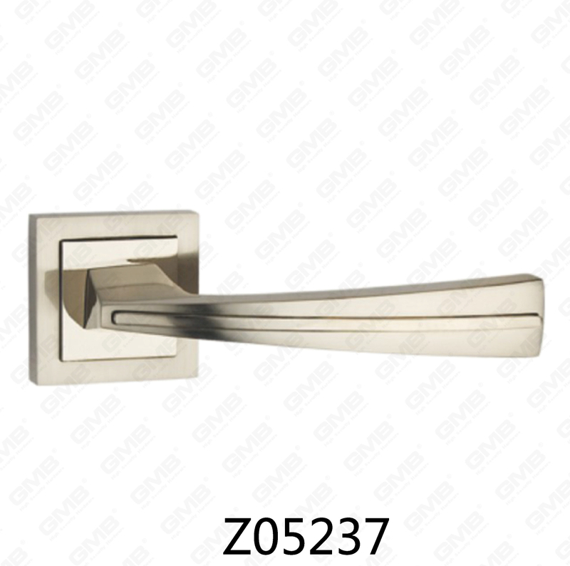Zamak Zinc Alloy Aluminum Rosette Door Handle with Round Rosette (Z05237)