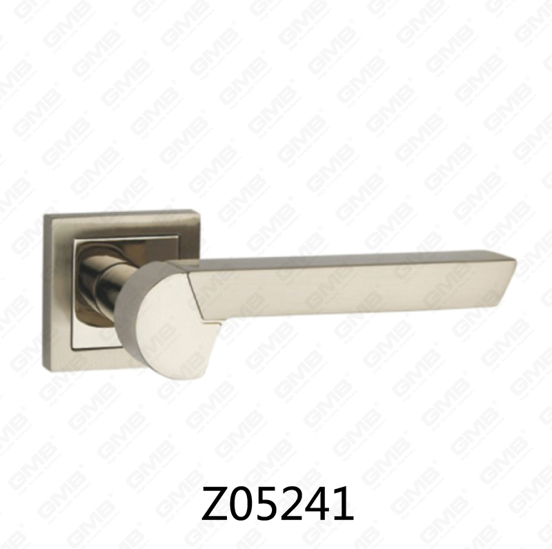 Zamak Zinc Alloy Aluminum Rosette Door Handle with Round Rosette (Z05241)