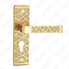 Door Handle Pull Wooden Door Hardware Handle Lock Door Handle on Plate for Mortise Lockset by Zinc Alloy or Steel Door Plate Handle (ZM63645-GPB)