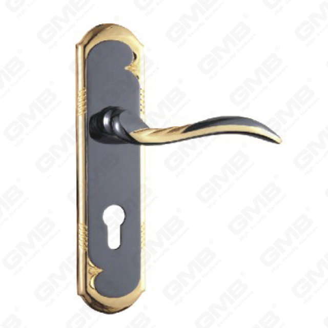 Door Handle Pull Wooden Door Hardware Handle Lock Door Handle on Plate for Mortise Lockset by Zinc Alloy or Steel Door Plate Handle (ZM83238-HG)