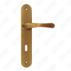 Brass Handles Wooden Door Hardware Handle Lock Door Handle on Plate for Mortise Lockset (B-PM9889-AB)