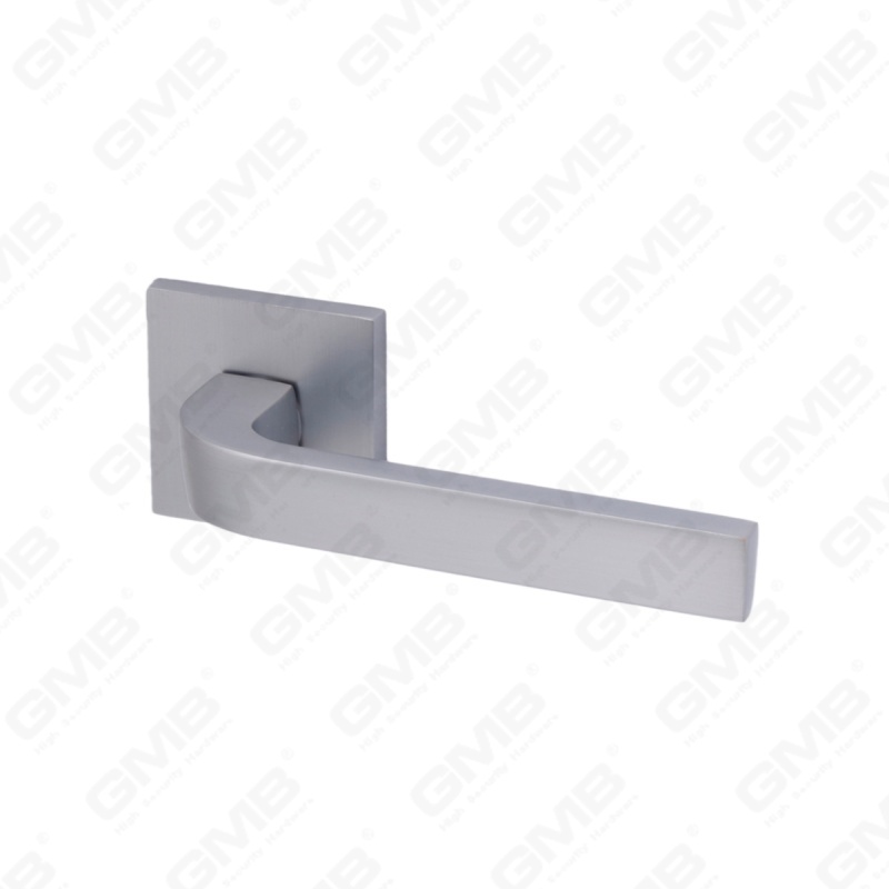 Modern Simple Solid Zinc Alloy Split Door Lock Handle on Square Rosette（Z072503）