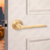 Modern Simple Solid Zinc Alloy Split Door Lock Handle on Round Rosette（Z062408）