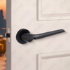 Modern Simple Solid Zinc Alloy Split Door Lock Handle on Round Rosette（Z062418）
