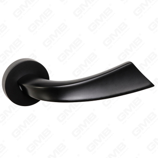 Modern Simple Solid Zinc Alloy Split Door Lock Handle on Round Rosette（Z062417）