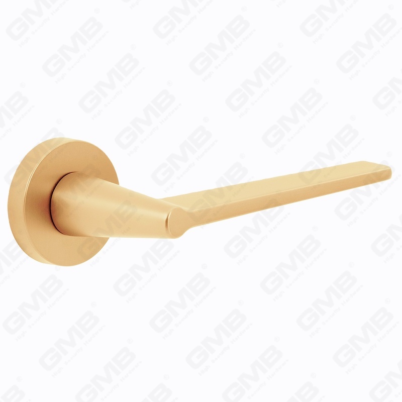 Modern Simple Solid Zinc Alloy Split Door Lock Handle on Round Rosette（Z062403）