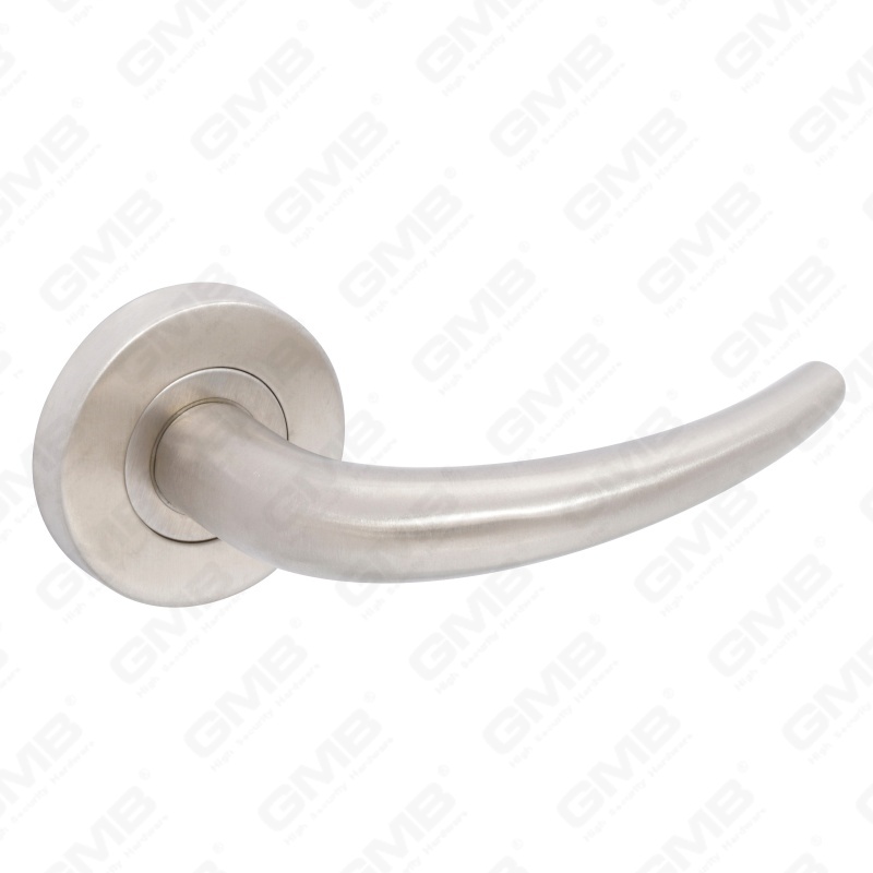 High Quality BS En1906 Grade 4 SUS304 Stainless Steel Entry Round Rose Interior Door Lever Handle (LHT009)
