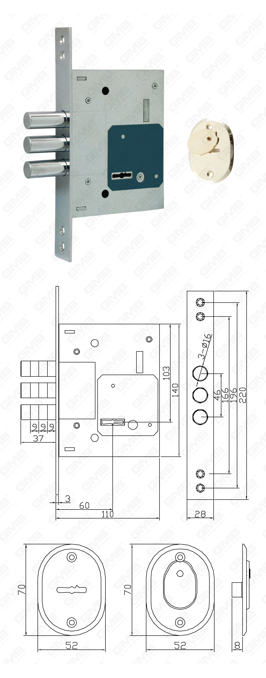 01 High Security Mortise Lock_257L-30