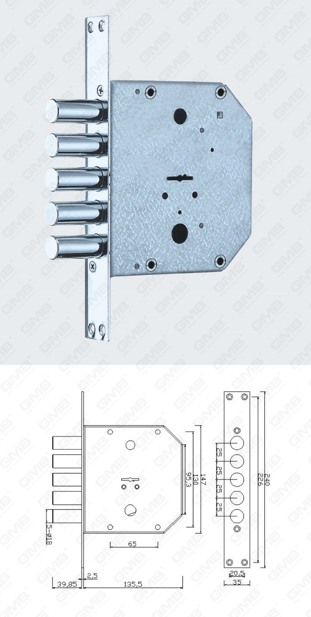 01 High Security Mortise Lock_202-18