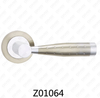 Zamak Zinc Alloy Aluminum Rosette Door Handle with Round Rosette (Z01064)