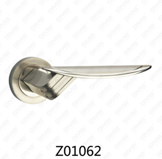 Zamak Zinc Alloy Aluminum Rosette Door Handle with Round Rosette (Z01062)