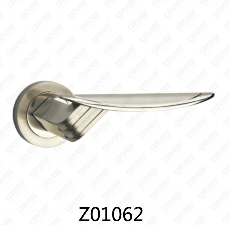 Zamak Zinc Alloy Aluminum Rosette Door Handle with Round Rosette (Z01062)
