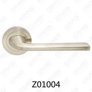 Zamak Zinc Alloy Aluminum Rosette Door Handle with Round Rosette (Z01004)