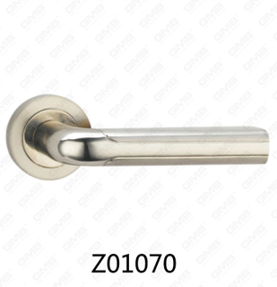 Zamak Zinc Alloy Aluminum Rosette Door Handle with Round Rosette (Z01070)