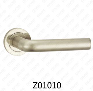 Zamak Zinc Alloy Aluminum Rosette Door Handle with Round Rosette (Z01010)