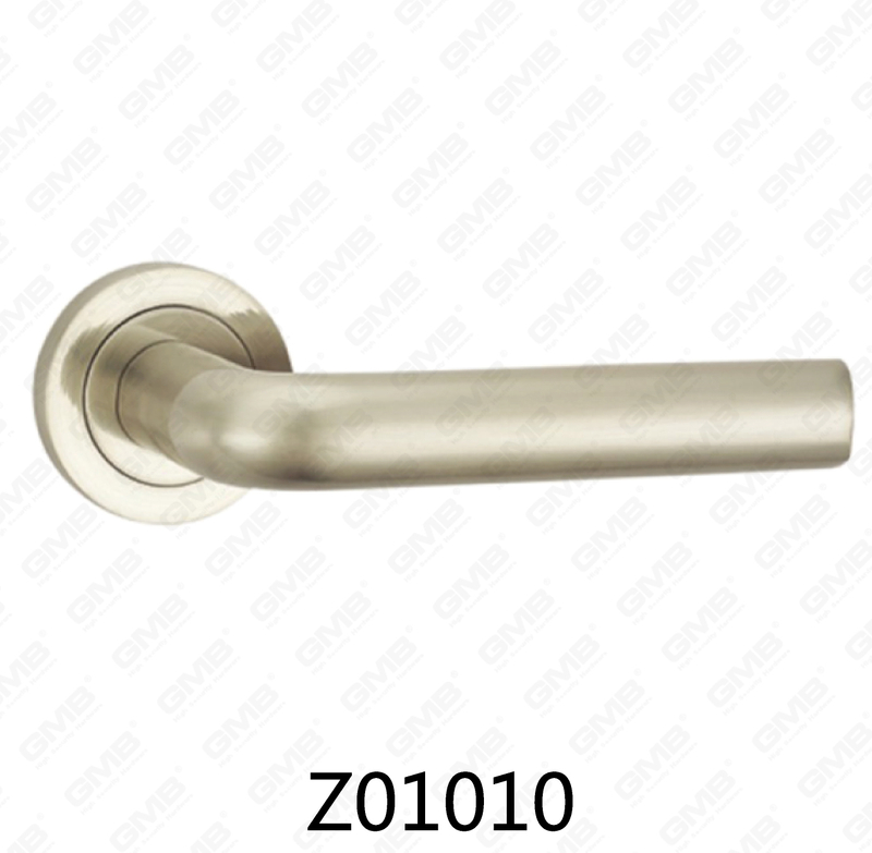 Zamak Zinc Alloy Aluminum Rosette Door Handle with Round Rosette (Z01010)