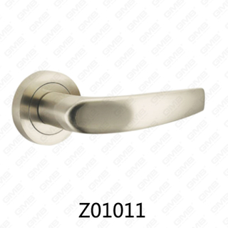 Zamak Zinc Alloy Aluminum Rosette Door Handle with Round Rosette (Z01011)