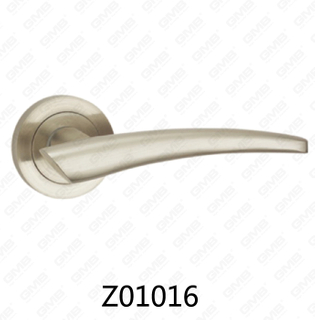 Zamak Zinc Alloy Aluminum Rosette Door Handle with Round Rosette (Z01016)