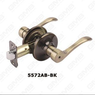 Zinc Alloy lever ANSI Standard Tubular Lock Radius Drive Spindle Series Tum button function Tubular Lever Lock (5572AB-BK)
